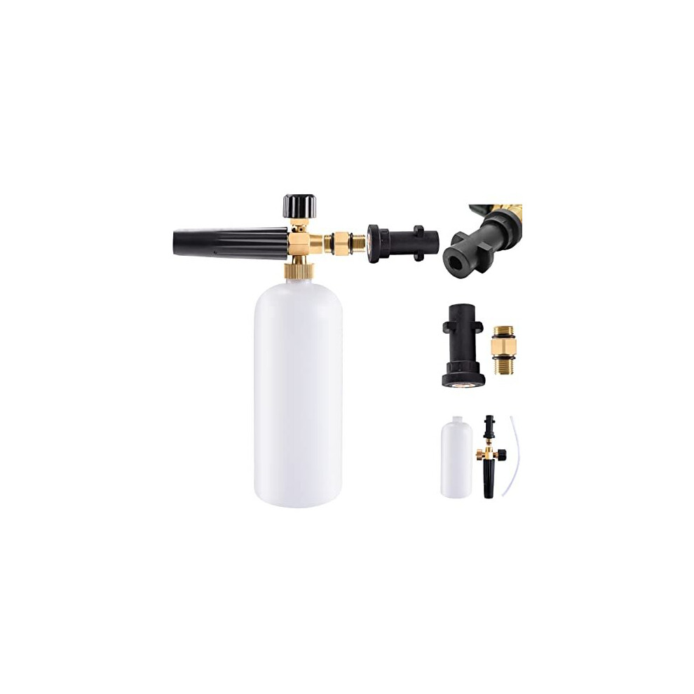 Adjustable Foam Cannon Snow Foam Lance Gun Bottle Nozzle Soap Dispenser Compatible With Karcher Pressure Washer K Series For Car Washing Cleaning 736900847390