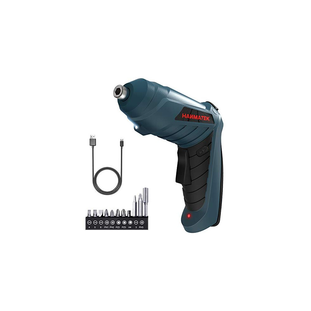 Electric Screwdriver,Hanmatek Cordless Screwdriver Tool Rotated 90 Degrees With Rechargeable Battery & Led Light For Home Diy 787794985484