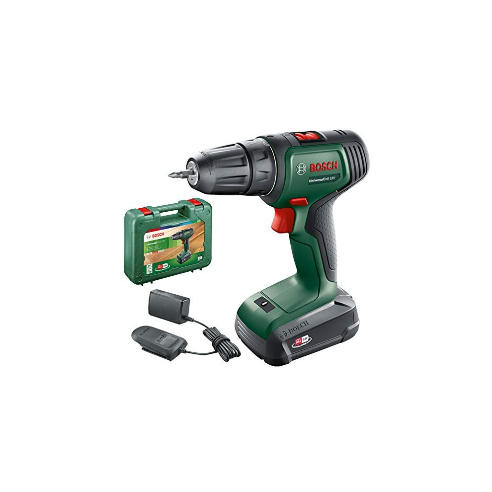 Bosch Home and Garden Cordless Drill UniversalDrill 18V (1 battery, 18 Volt system, in carrying case)