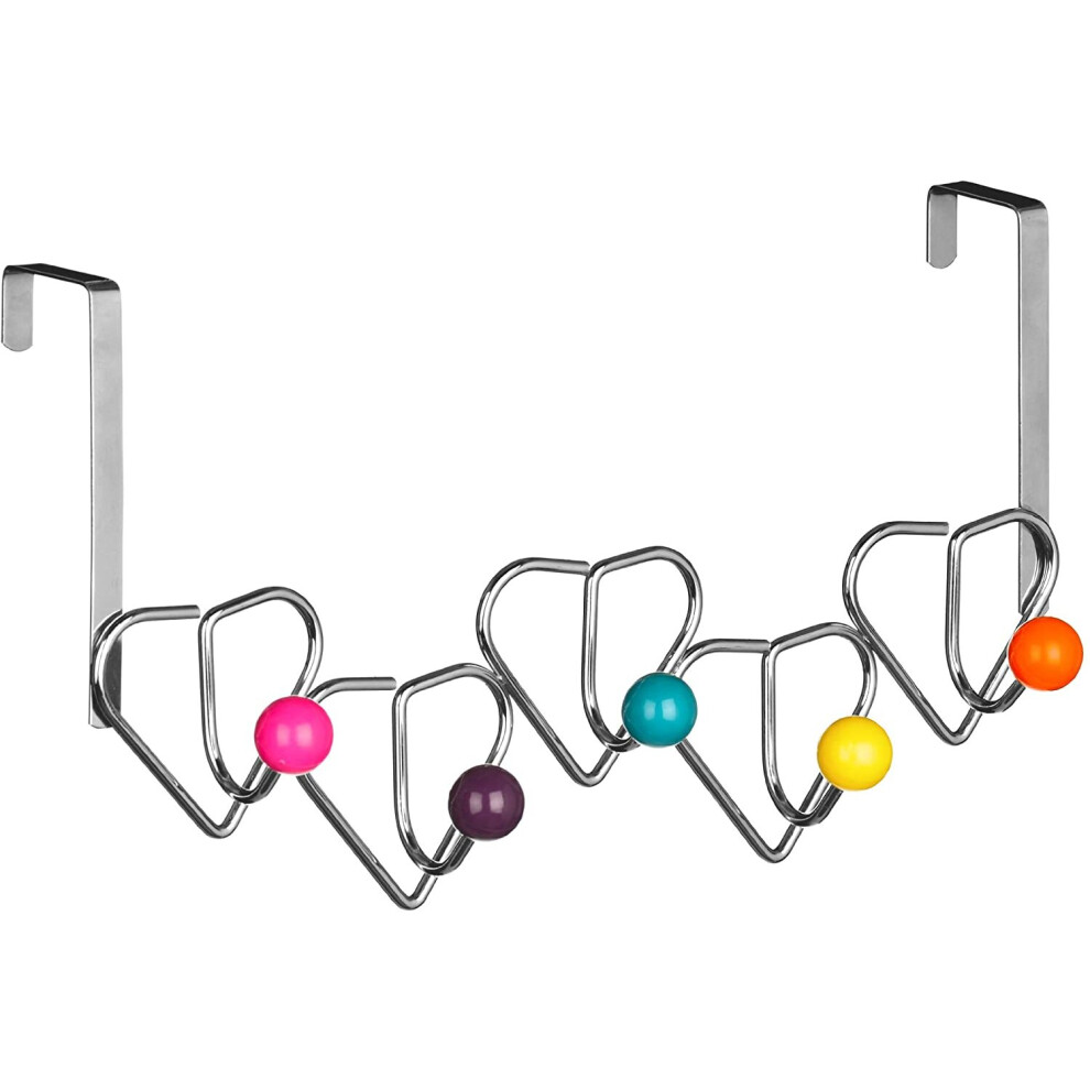 Premier Housewares 5 Hook Over Door Hanger - Multi-Coloured