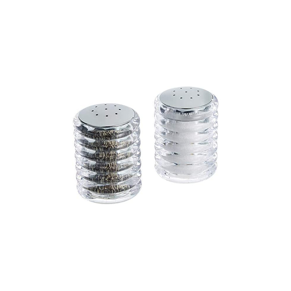 Cole & Mason H820950 Beehive Salt and Pepper Shaker Set | Salt and Pepper Pots | Acrylic/Chrome | 70mm | Twin Salt and Pepper Set | Includes 2 x