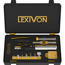 LEXIVON LX-770 13-Piece Cordless Butane Soldering Kit, Self-Igniting, 7-Tip Pro Set, 125-Watt Equivalent (Up to 2400F)