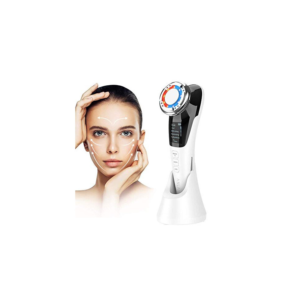 ANLAN Face Massager for Skin Care,Beauty Device Multi Anti-wrinkle High-Frequency EMS Facial Lifting Machine with Red/Blue Light Therapy,Skin Rej