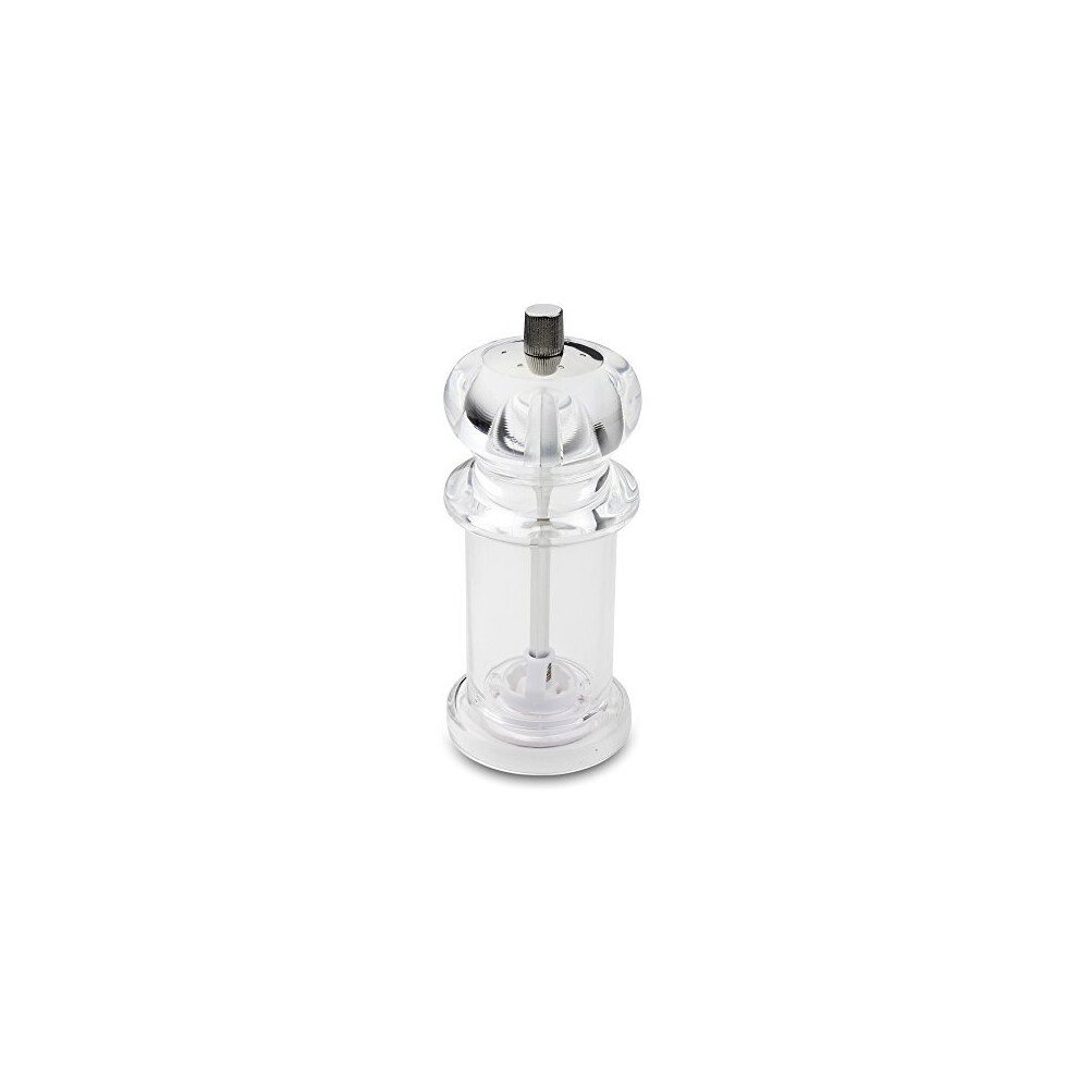 Combination Pepper Mill and Salt Shaker 2-in-1, Durable Non-Corrosive Ceramic Gears, 14.5cm - Clear Acrylic