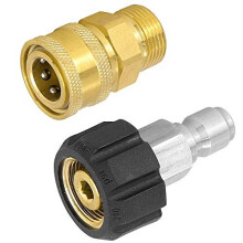 N /A JINXM High Pressure Washer Adapter Quick Disconnect Kit M22 Male and Female Thread 3/8in Quick Coupling Adapter