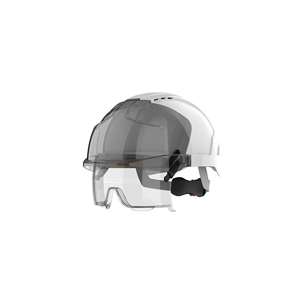 Evo Vistalens Safety Helmet With Integrated Safety Eyewear - White / Smoke (Jsp Amb170-005-F00) One Size 5038428361736