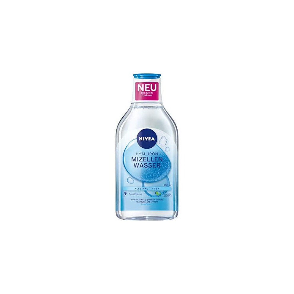 NIVEA Hydra Skin Effect Micellar Water (400 ml), Nourishing Hyaluronic Micellar Water for Thorough Facial Cleansing, Make-Up Remover with Pure Hy