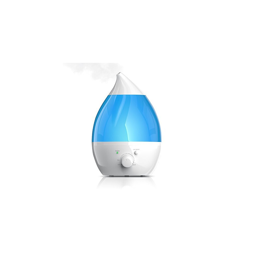 arendo - Cool Mist Humidifier -1.3l extra large capacity - Ultrasonic Diffuser incl. Water Filter - for Essential Oil - Air Humidifier - Aromathe