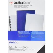 Rexel 46705E 250 GSM A4 Acco Leatherboard Window Binding Covers - Black (Pack of 50)