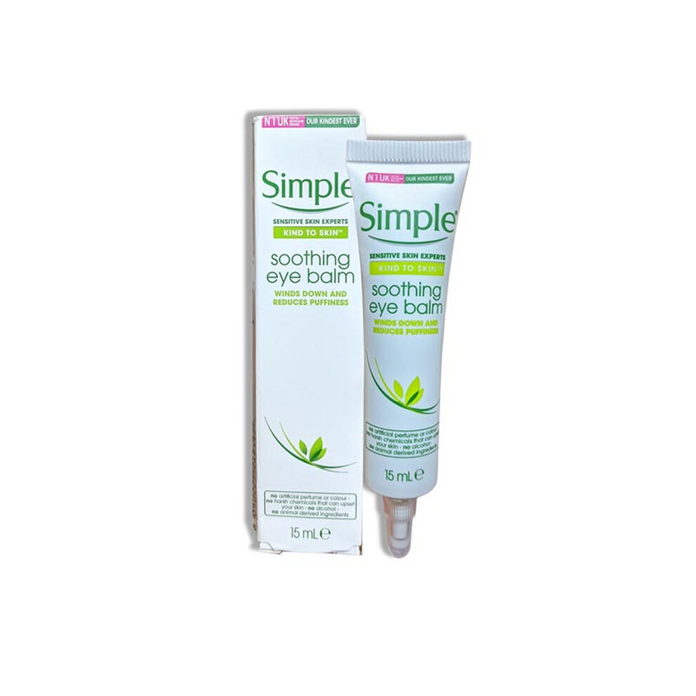 Simple Soothing Eye Balm Reduces Puffiness 15Ml For Sensitive Skin