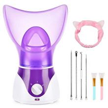Facial Steamer for Face, Face Steamer for Facial Deep Cleaning, 2 Modes Facial Steamer for Unclogs Pores, Hydrating, Purple(Include Blackhead Rem