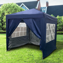 (Navy Blue) GardenKraft 2m x 2m Pop-Up Gazebos / Sides Included