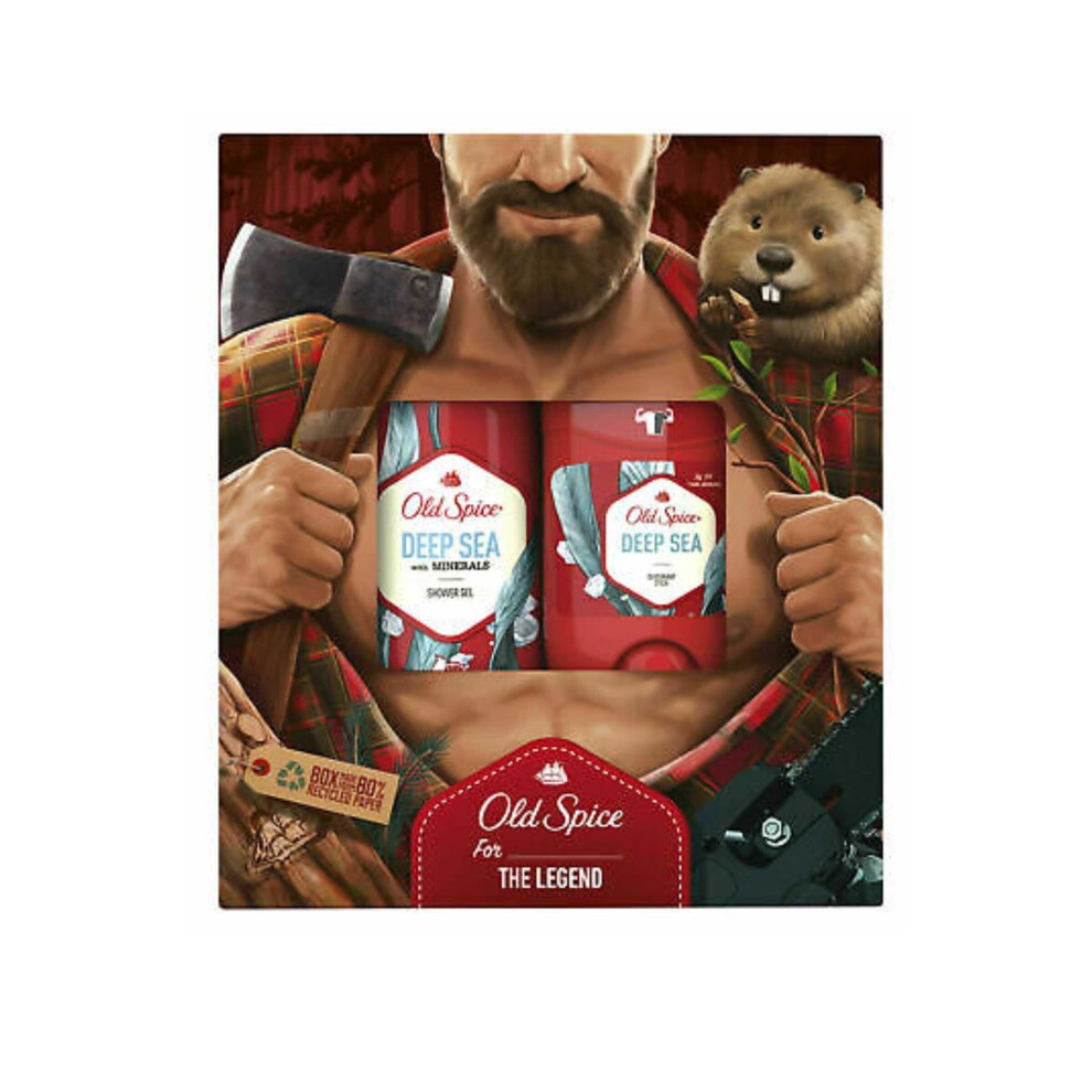 Old Spice Deep Sea Gift Set - Shower Gel 250ml Deodorant Stick 50g