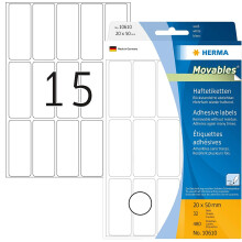 HERMA 10610 Multi-purpose labels 20x50 mm white Movables/removable paper matt 480 pcs.