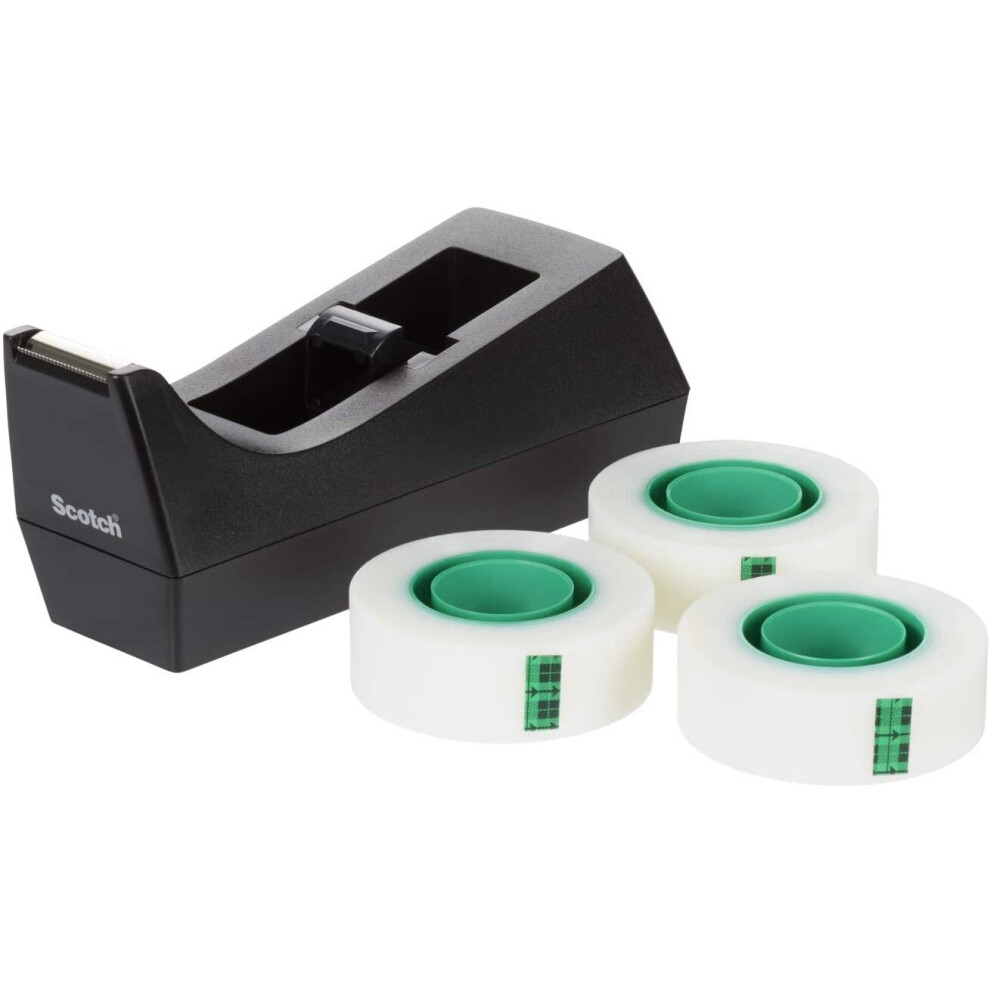 Scotch Magic Tape Dispenser - 1 C38 Scotch Dispenser with 3 Rolls of Scotch Magic Tape - Holds Tape Up to 19 mm x 33 m - Refillable Sticky Tape