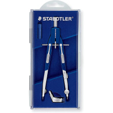 Staedtler 55201 Mars 552 Comfort Spring Bow Compass Blue/Silver, 170 mm, Quick-Set Push-Button, Interchangeable Needle