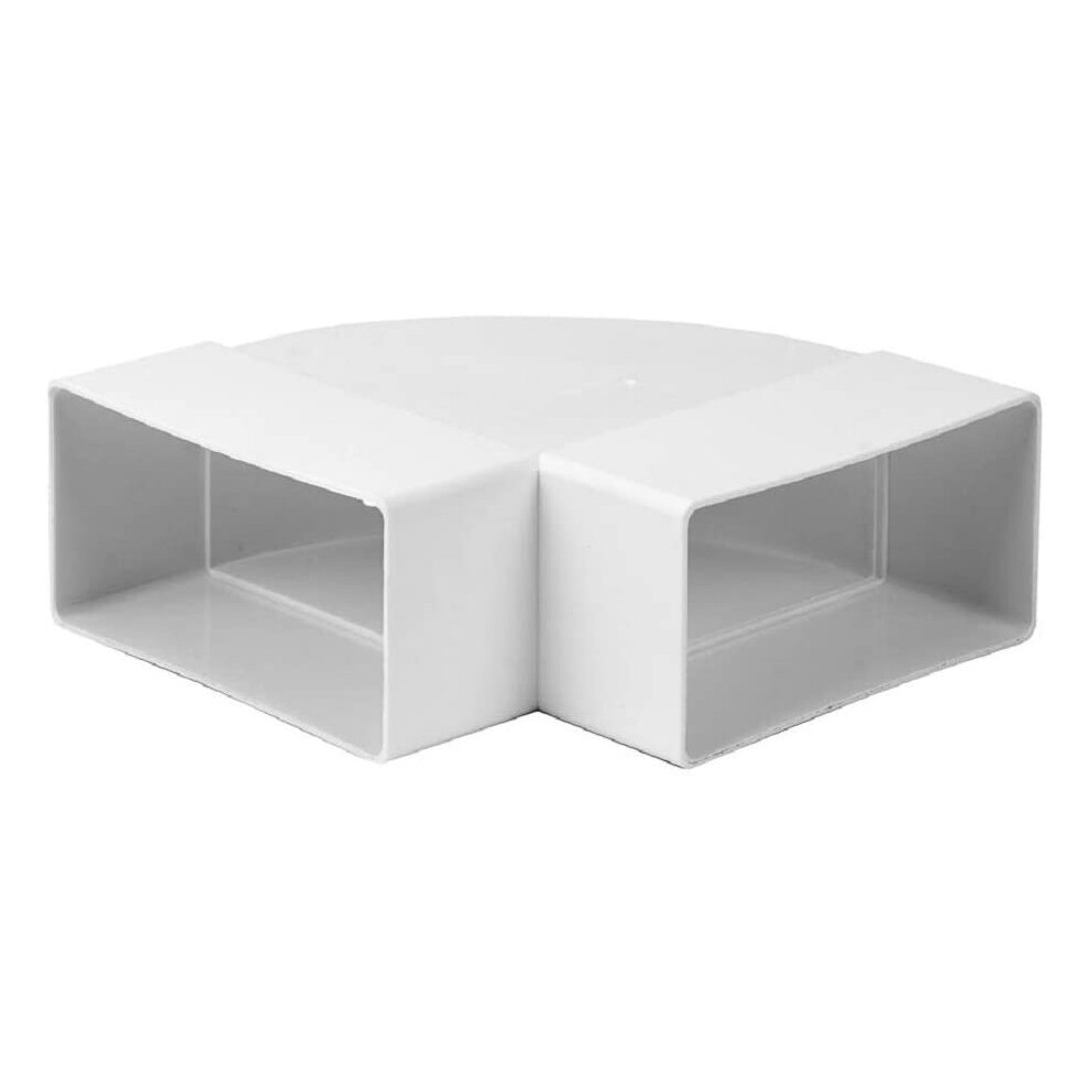 55X110mm 90 Degree Horizontal Elbow Bend 4X2'' Rectangular Plastic Ducting Adaptor 4750492102893