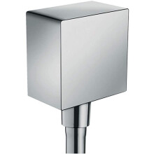 hansgrohe 26455000 FixFit Wall Outlet Square with Non-Return Valve Chrome, Silver
