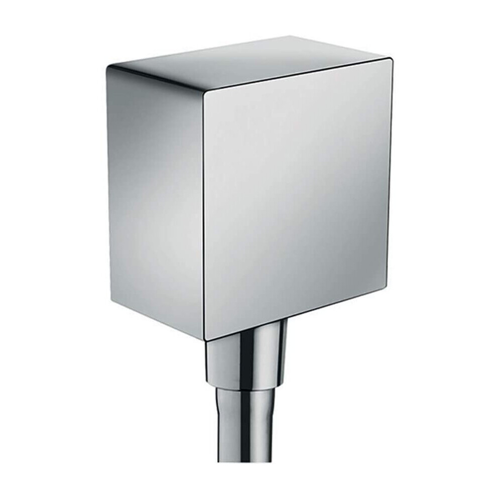 hansgrohe 26455000 FixFit Wall Outlet Square with Non-Return Valve Chrome, Silver