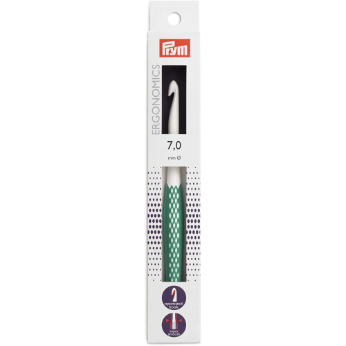 Prym Prym Ergonomic Hook for Wool, White / Dark Purple, 7mm 2