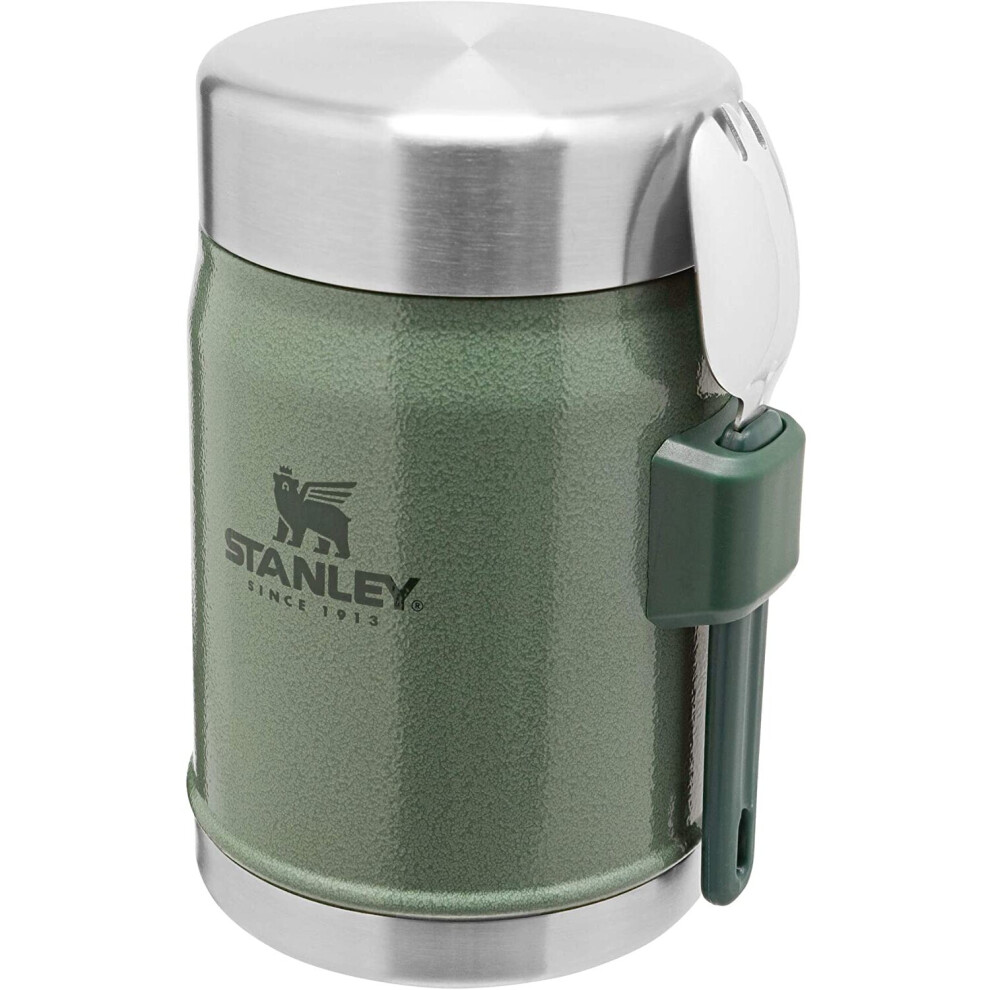 Stanley BPA Free Stainless Steel Food Thermos-Keeps Cold or Hot for 7 Hours, Hammertone Green, 0.4L