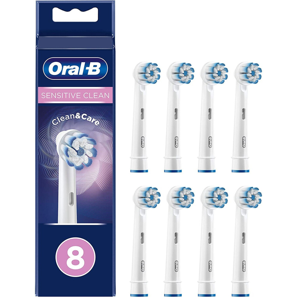 Oral-B White Sensitive Clean Replacement Brush Heads X 8 Original Refill For Electric Toothbrush, 200 Gram