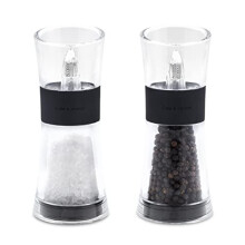Cole & Mason H581580 Flip 180 Black Salt and Pepper Mills | Classic Inverta | Acrylic | 154mm | Gift Set | Includes 2 x Salt and Pepper Grinders