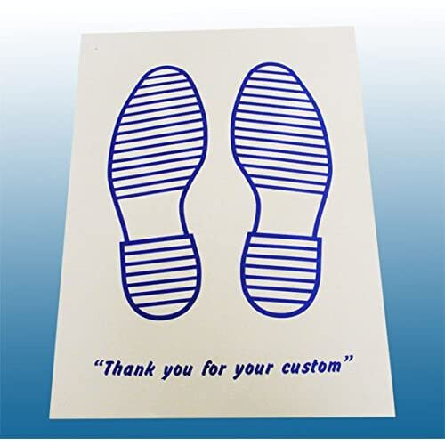 Disposable White Paper Car Floor Mats with Printed Blue Feet 250 pck