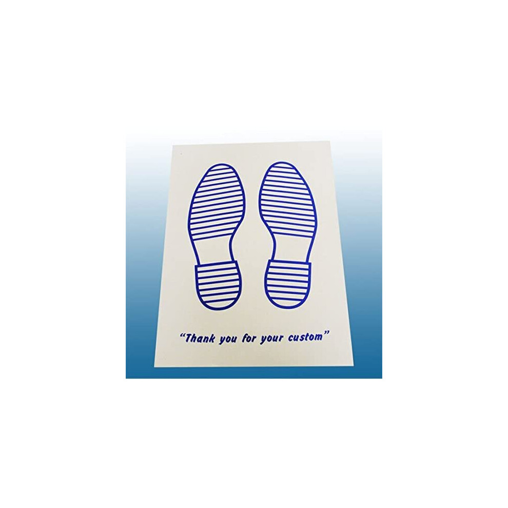 Disposable Paper Car Floor Mats With Printed Feet 250 Pck White/Blue 5055543803569