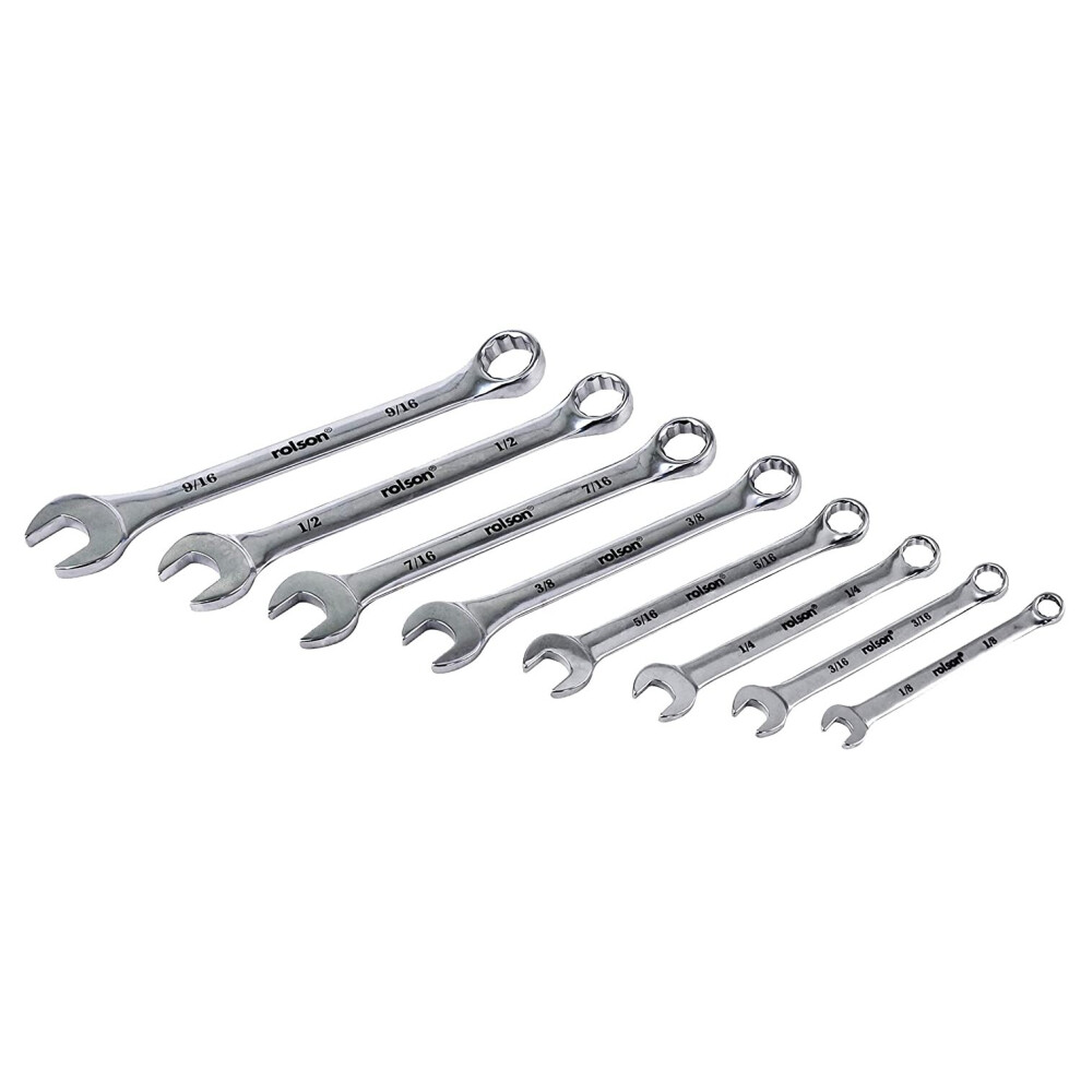 Rolson 46599 Whitworth Combination Spanner Set - 8 Pieces