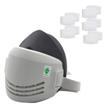 Reusable Dust Half Respirator Chemical Anti-Dust Paint Respirator Welding Safety Industrial Mask (1pcs Rubber Anti-Dust Mask+10 pcs Cotton Filter