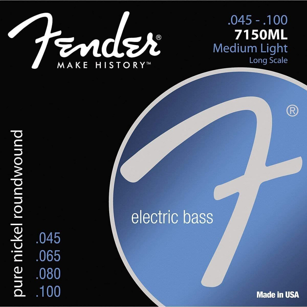 Fender Originals String Set For Electric Bass-7150ML (045/100) - Pure Nickel,0737150405