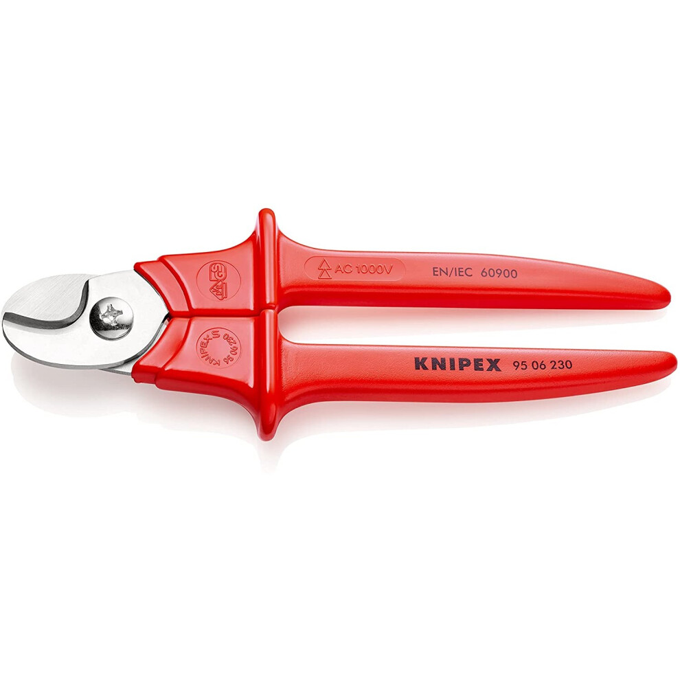 KNIPEX Cable Shears Handles Extrusion plastic-coated 1000V-insulated (230 mm) 95 06 230