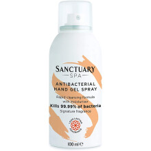 Sanctuary Spa Hand Sanitiser Spray, 70 Percent Alcohol Antibacterial Hand Gel Spray, Hand Hygiene 2 in 1 Sanitizer and Moisturiser, Kills 99.9 Percent
