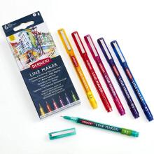Pennarello fine liner - DERWENT - Line Maker - Indelebile - Opaco - 6 pezzi