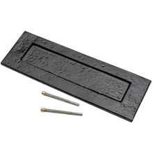 Merriway BH01857 Letter Plate 250 x 75mm Plain Black Antique