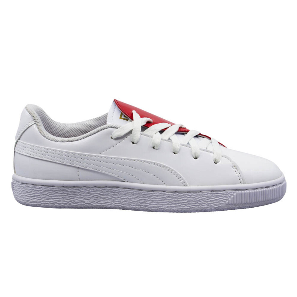 (3.5 (Adults')) Puma Basket Crush Womens Trainers Low White Casual Lace Up Shoes 369556 01