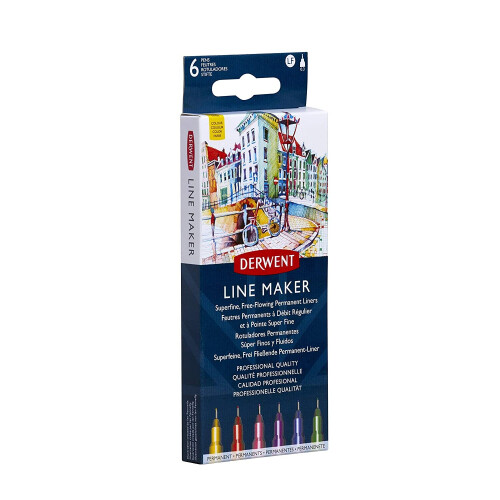 Derwent Pennarello fine liner - DERWENT - Line Maker - Indelebile - Opaco - 6 pezzi 1