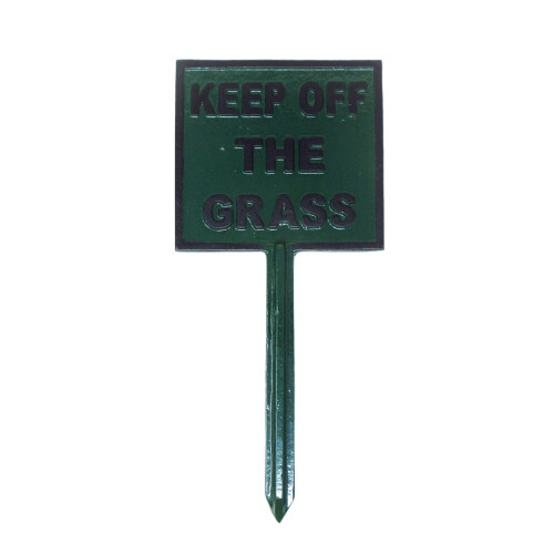 Keep Off The Grass Sign Cast Iron Plaque with Ground Stake Spike 2