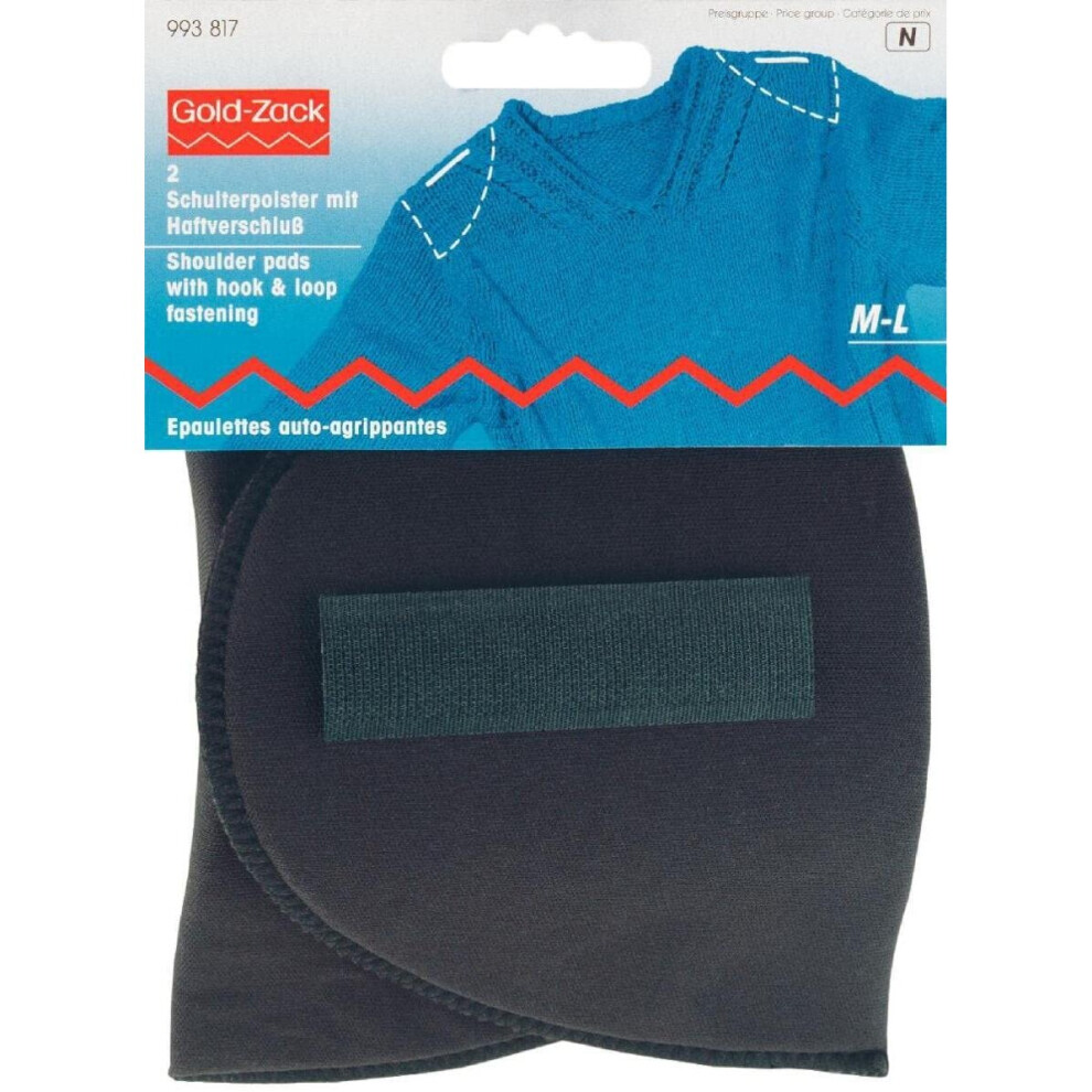 Prym Shoulder Pads Set-in with Hook and Loop Fastening Black M-L