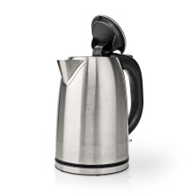 Wasserkocher | 1,7 l | Edelstahl | Silber / Schwarz | Drehbar um 360 Grad | Verstecktes Heizelement | Strix control | Boil dry function