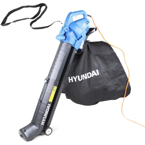 Hyundai 3 in 1 3000W Electric Leaf Blower, 45L Bag, Vacuum & Shredder, 3 Year Warranty