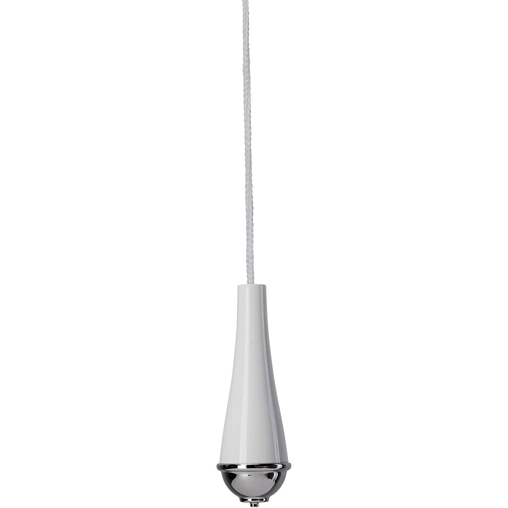 Croydex AJ177641 Classic White and Chrome Light Pull, 60mm