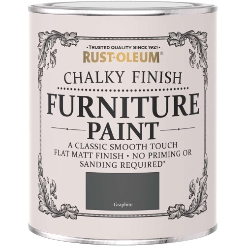 Rust-Oleum Rust-Oleum AMZ0034 A Classic, Smooth Touch Flat matt Paint Finish, Graphite, 750ml
