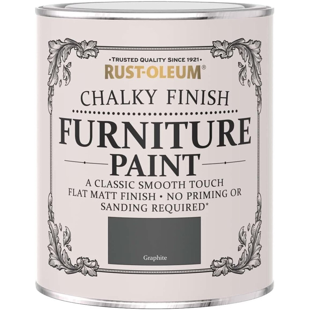 Rust-Oleum AMZ0034 A Classic, Smooth Touch Flat matt Paint Finish, Graphite, 750ml