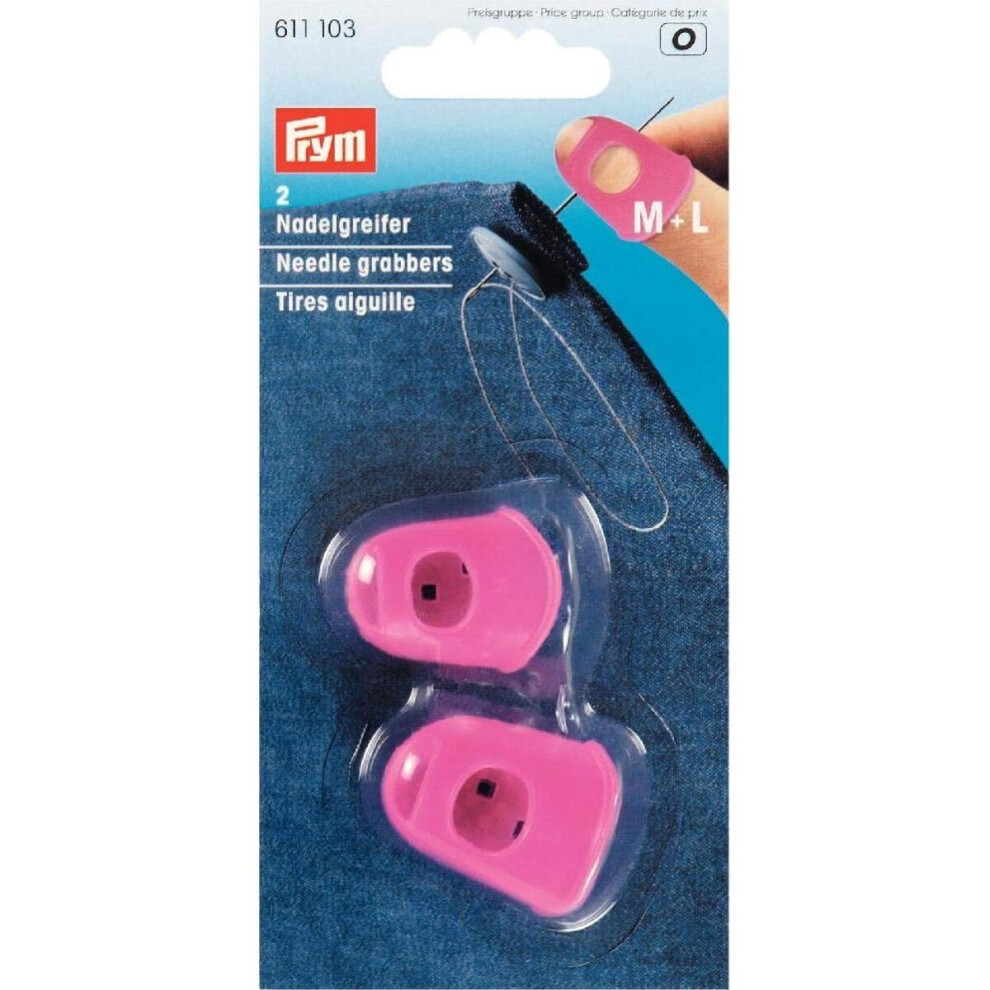 Prym Pink Silicone Needle Grabbers M + L (2pc), 14 x 7 x 2 cm