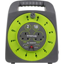 Status S18M2G13ACR4 Socket Outlet Cable Reel - Multicolour(Green/Grey)