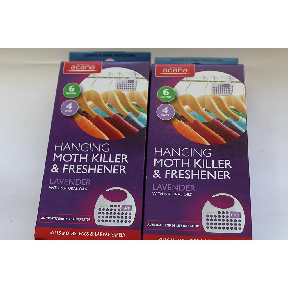 8 units of Acana Hanging Moth Killer & Freshener for wardrobe protect clothes