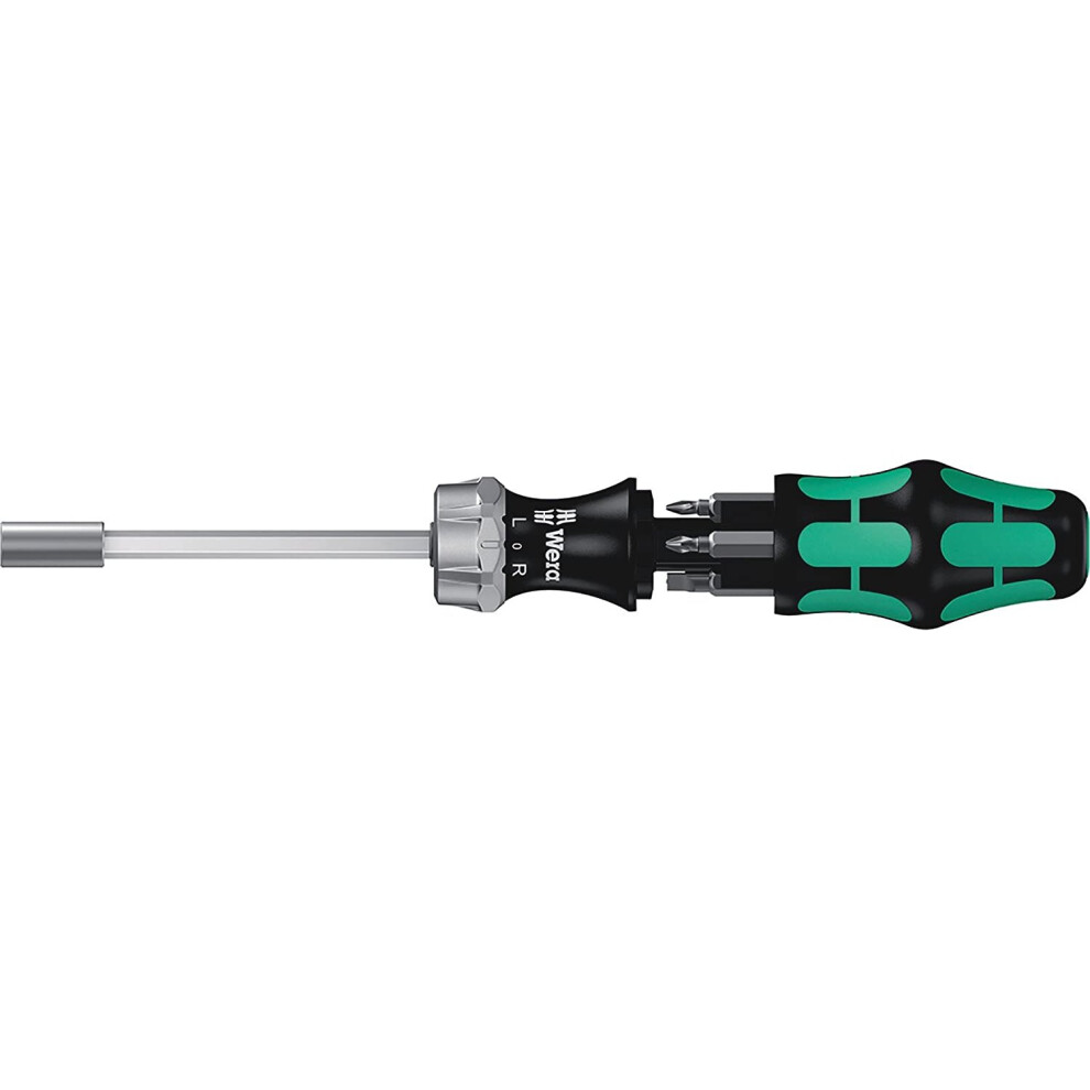 Wera Kraftform Kompakt 27 RA 1 SB Ratcheting Screwdriver & Bits, PH/PZ/SL, 7pc, 05073660001