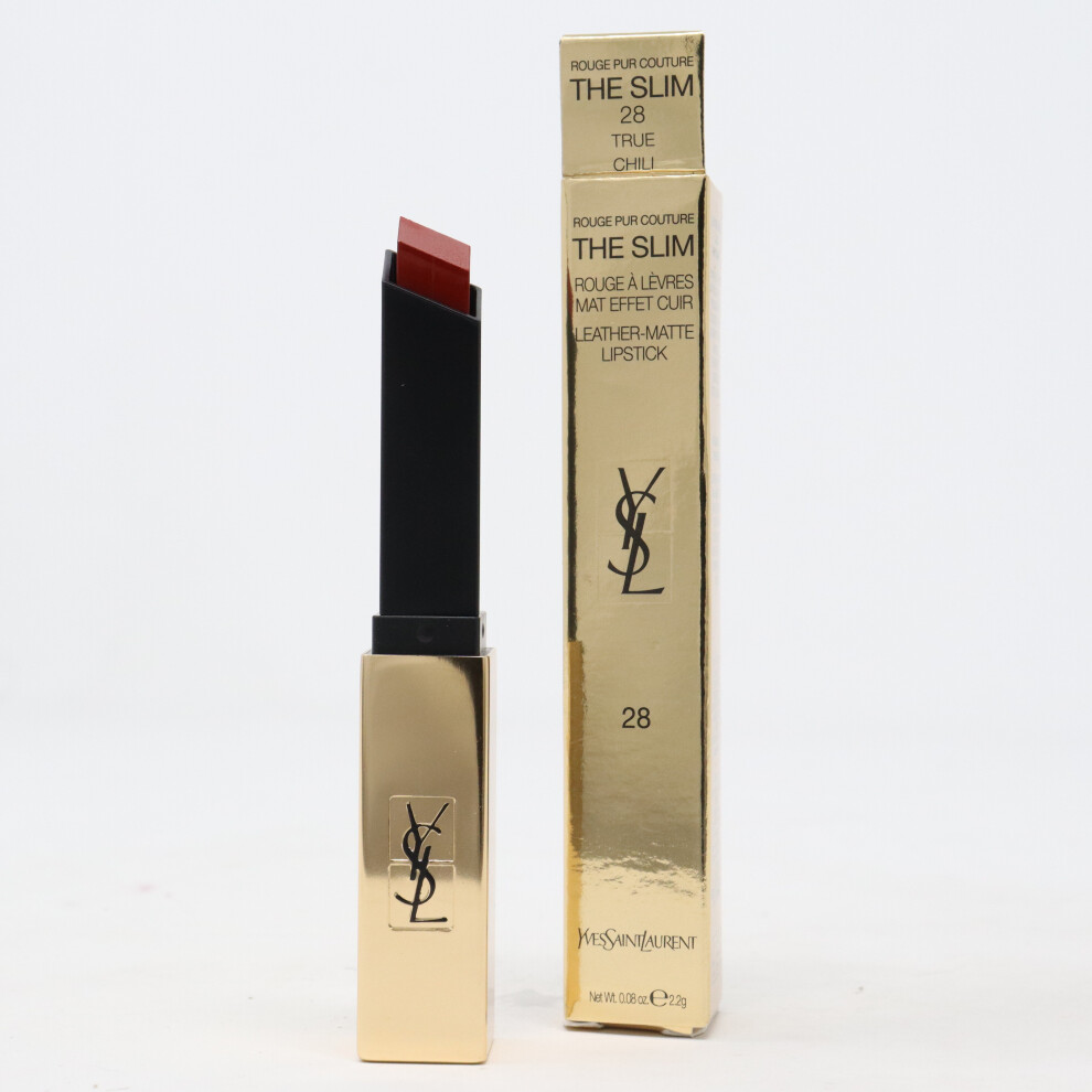 (28 True Chili) Yves Saint Laurent The Slim Matte Lipstick  .08oz  New In Box